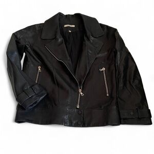 Discontinued J Brand Genuine Leather Size Small Oversized Moto Bomber Jacket ✨
